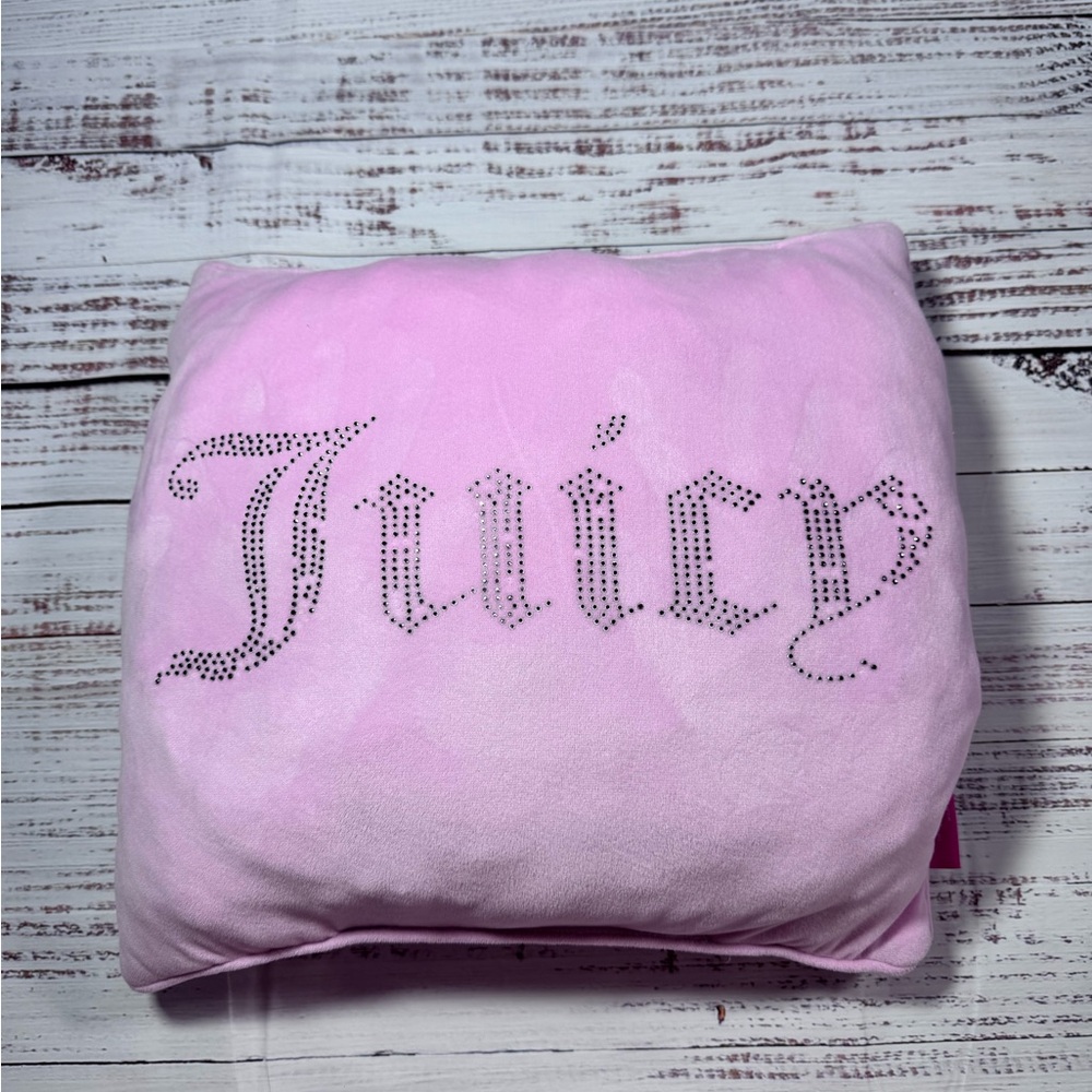 Juicy Couture Hot Pink Branded Home Tag Pillow Accent